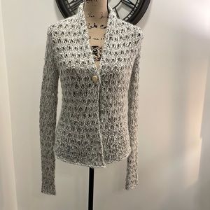 ISDA & CO open knit gray cardigan medium